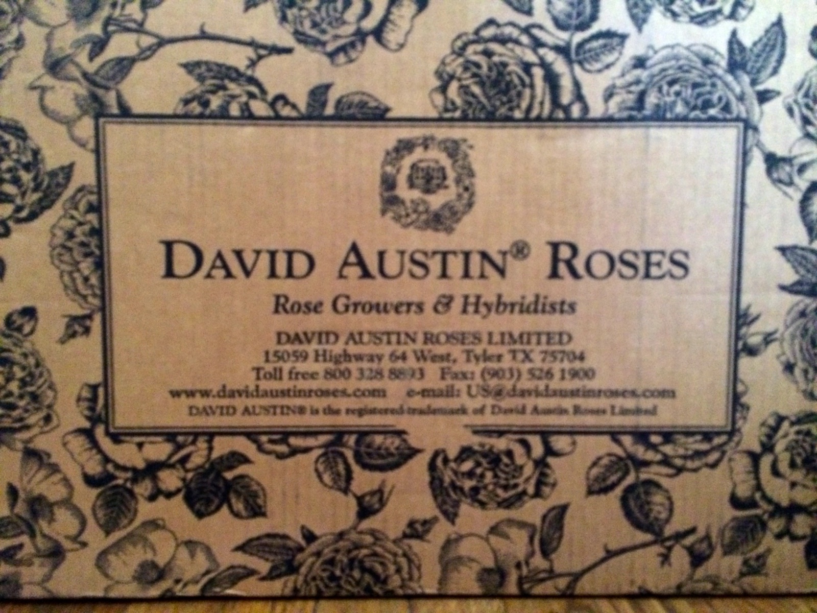 David Austin box arrival